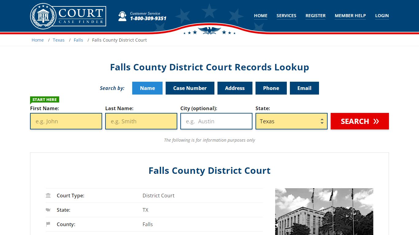 Falls County District Court Records Lookup - CourtCaseFinder.com